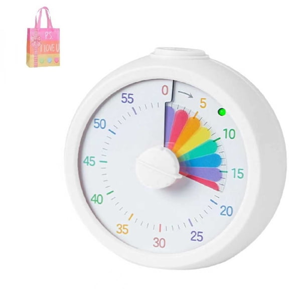 Visual Timer for Kids & Adults - Silent Countdown Clock with Colorful Progress Bar for Focus, Homework, Kitchen, Classroom - Time Management Tool for ADHD, Productivity(XX-White)