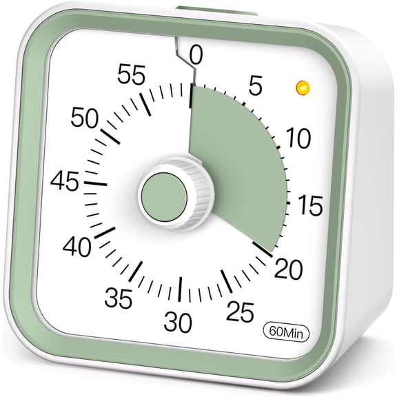 Visual Timer for Kids with Pause Function, 60 Minute Countdown Timer for Kids Desk Study, Teaching, Kitchen Cooking, Office Mengs, Time Management for ADHD (White)