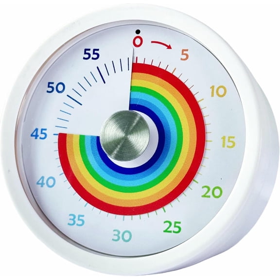 Visual Timer, Kitchen Timer Rainbow Disk 60 Minute Countdown Timer for Kids and Adults, Silent Time Manament Tool(Rainbow)