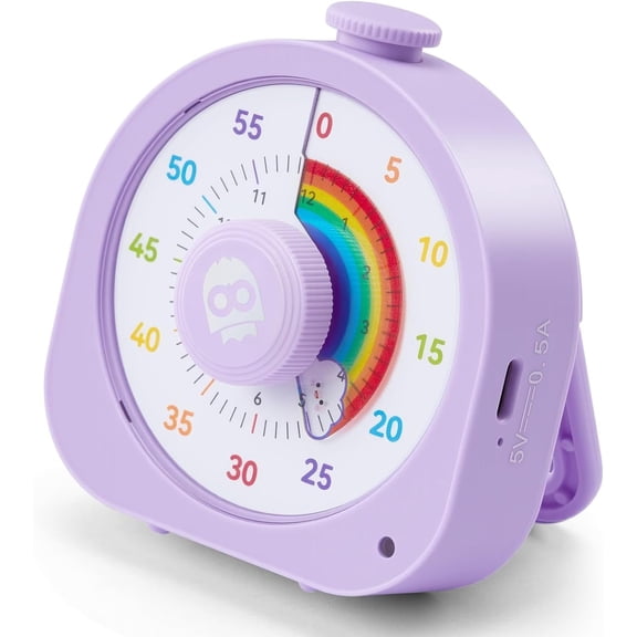 Visual Timer - Rainbow  Timer for Classroom, 60min/12h Rechargeable Countdown Timers, Silent Pomodoro Timers for  & Adults with