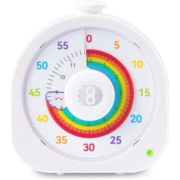 Visual Timer for  - 60min/12h Rainbow  Timer for Classroom, Rechargeable Silent Countdown Timer with Pomodoro Mode,  Time Management Tool