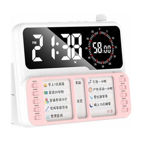 Visual Timer for Kid Adult and Toddler Task Timer with Planning Board Countdown Clock for Schedule Time Management Pink