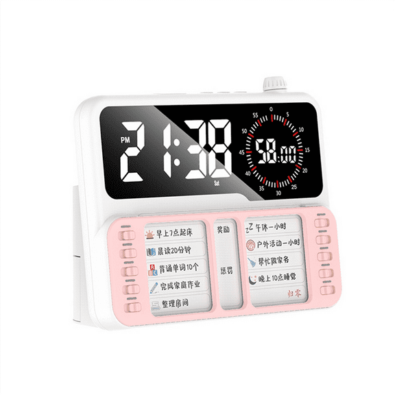 Visual Timer for Kid Adult and Toddler Task with Planning Board Countdown Clock Schedule Time Management Pink