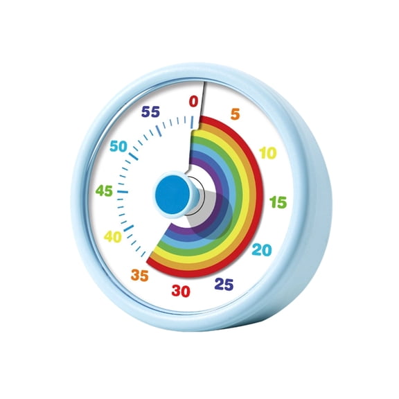 Visual Timer for Kids, 60 Minute Pomodoro Timer, Countdown Clock with Disk, Classroom Kitchen Office Desk Time Management Tool, Round, Blue