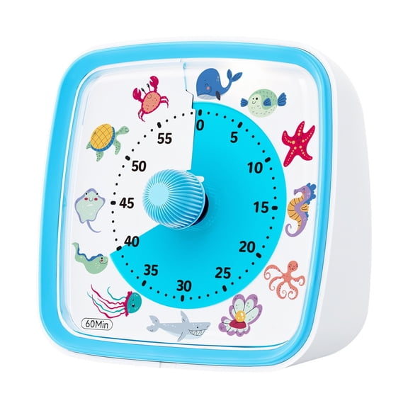 Visual Timer for Kids 60 Minute Pomodoro Timer, Rainbow Disk Countdown Clock, Silent Desk Time Management Tool for Office, Kitchen & Daily Use (G)