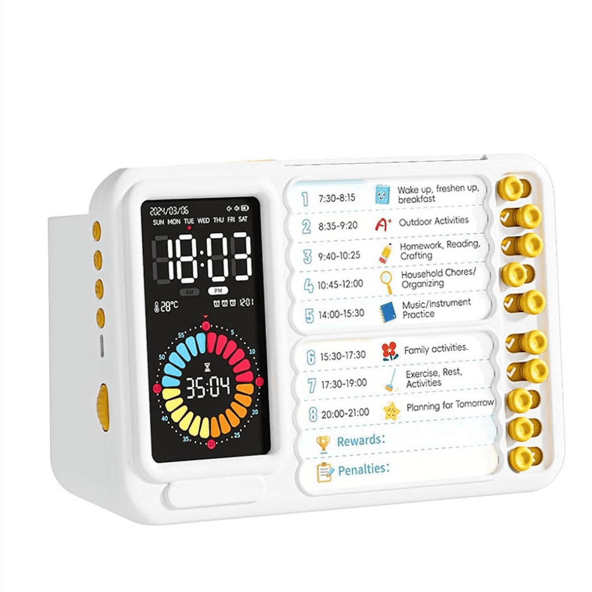 Visual Timer for Kids Adults, ADHD with Planning Board Schedules, Task ...