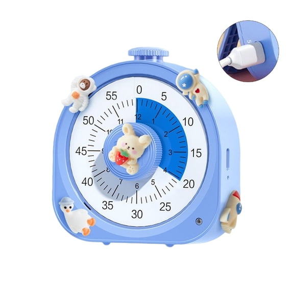 Visual Timer for Kids Clock 12H/60 Minutes Countdown Timer Study Tool Desk Offices Desk Ornaments Adjustable Stand
