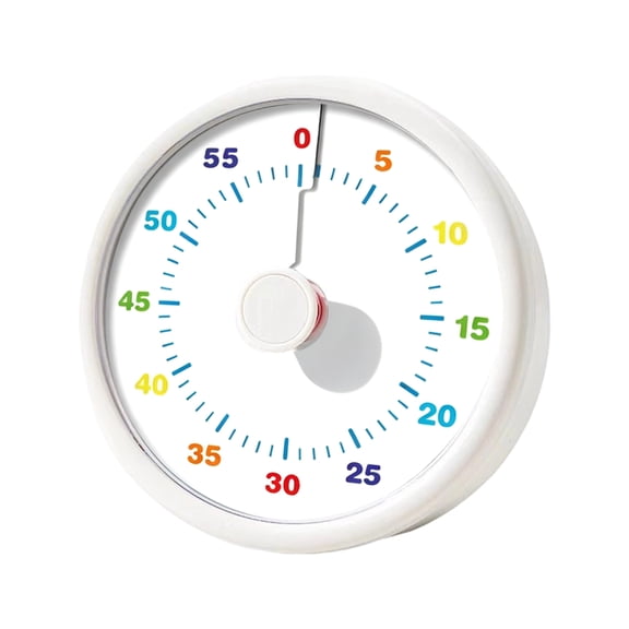 Visual Timer for Kids and Adults Time Management Tool for Classroom and Office Round Desktop Countdown Clock White