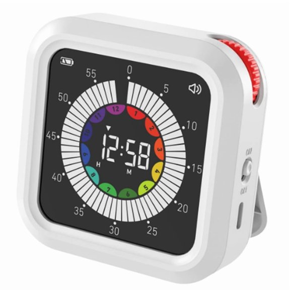 Kitchen Visual Timer with 12h59m Display, Includes USB Cable & Hanging Rope
