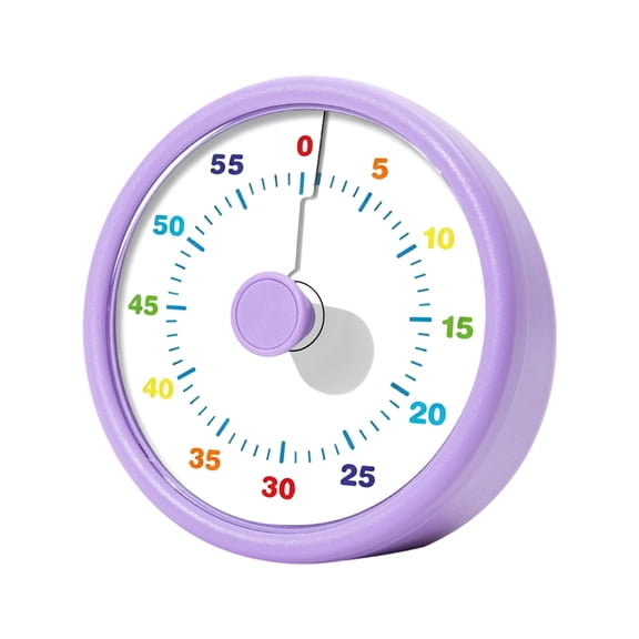 Visual Timer for Time Management Round Countdown Clock for Desktop Productivity and Focus Silent Operation for Office and Study Efficiency Purple