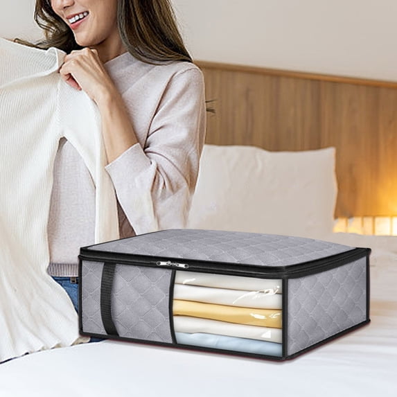 Non-Woven Visual Window Storage Bag,Clothes Organizer,Quilt Storage Bag,Waterproof Storage Bag,Dustproof Storage,Clear Visibility Organizer,Durable Storage Bag,Household Multi-Purpose Storage