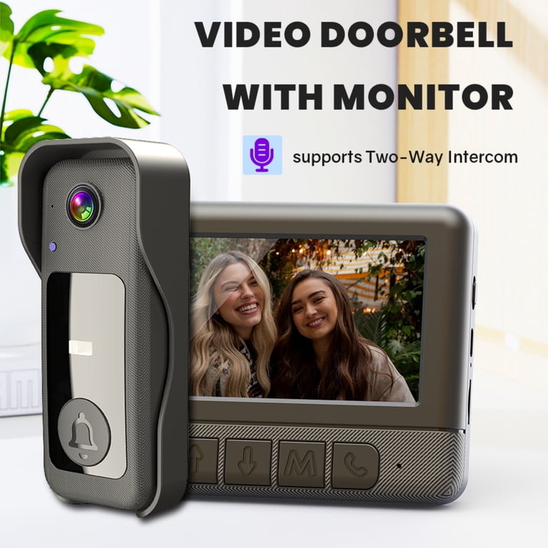 Visual smart doorbell with 4.3-inch color display, 0.3 megapixel