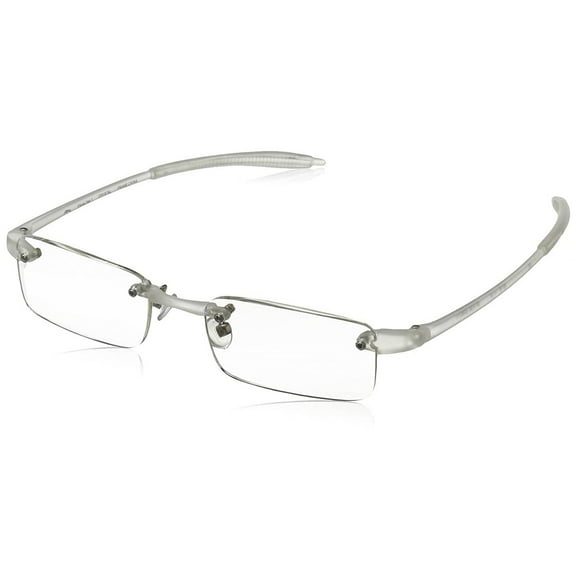 Visualites 1 Crystal 1.00 Power Lightweight Rimless Rectangle Reading Glasses For Men and Woman