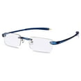 thumbnail image 1 of Visualites 1 Navy Blue 1.75 Power Lightweight Rimless Rectangle Reading Glasses For Men and Woman, 1 of 5