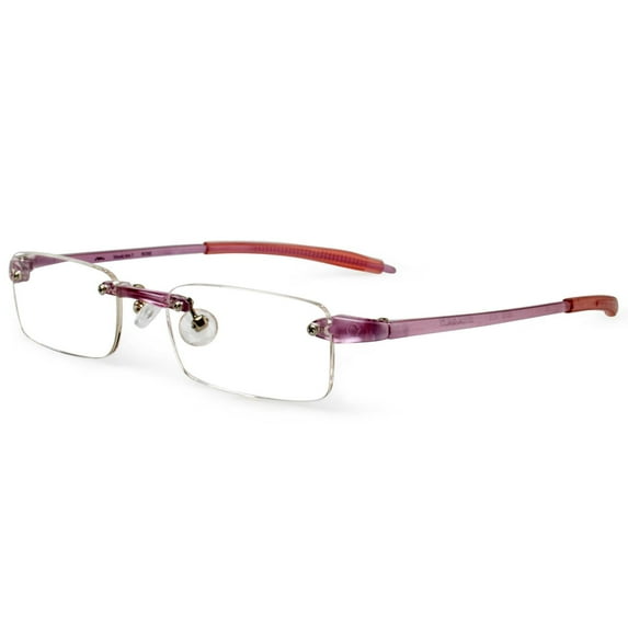 Visualites 1 Rose 1.25 Power Lightweight Rimless Rectangle Reading Glasses For Men and Woman