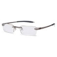 thumbnail image 1 of Visualites 1 Smoke 1.00 Power Lightweight Rimless Rectangle Reading Glasses For Men and Woman, 1 of 5