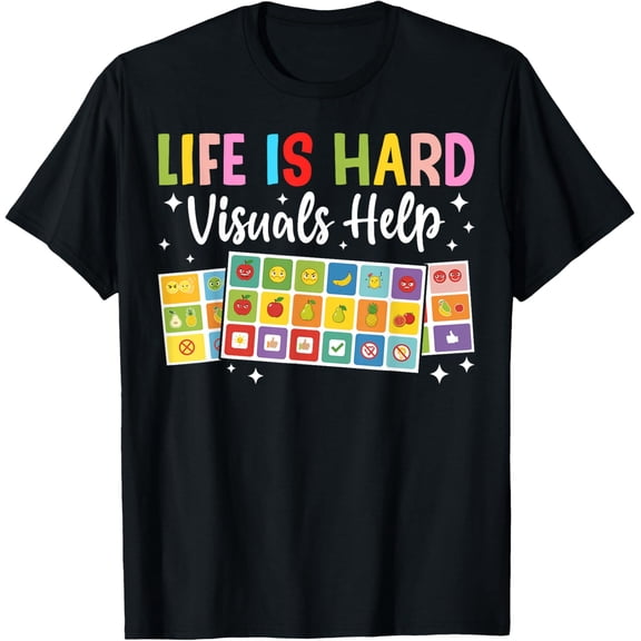 Visuals Help Aba Therapist Autism Awareness Autistic Support T-Shirt
