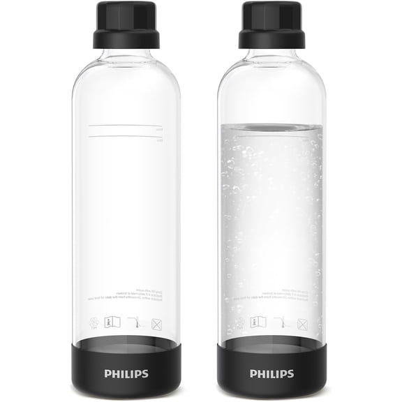 Visualz Carbonating ADD910BKOQ/37, 1L Twin Pack Reusable PET Water Compatible Sparkling Water Maker, 2 Pack for ADD4902BKOQ/37, ADD4902WHOQ/37 and ADD4901GROQ/37, ADD4901BKOQ/37