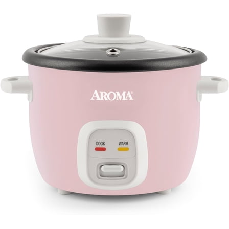Visualz Housewares 4-Cups (Cooked) / 1Qt. Rice & Grain Cooker (ARC-302NGP), Pink