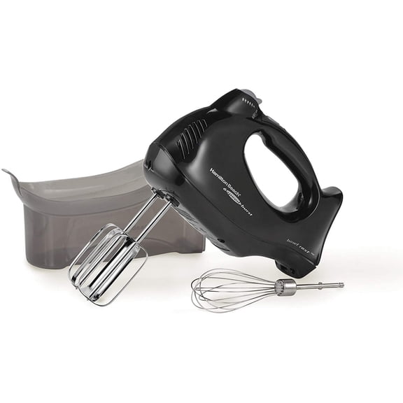 Visualz Power Deluxe 6-Speed Electric Hand Mixer with Storage Case, QuickBurst, Beaters, Whisk, Powerful 250 Watt Motor, Bowl Rest, Black (62692)