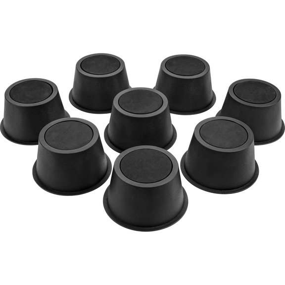 Visualz Round Bed Risers 3 inch Heavy Duty Furniture Risers Table Chair Risers Lift 10000 Pounds Rise up 2.5 inch Set of 8 Pieces (Black)