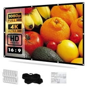 Visulapex Wall Mount 100" Portable Projector Screen, White