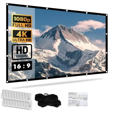Visulapex Wall Mount 120" Movie Projector Screen, White