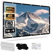 Visulapex Wall Mount 120" Movie Projector Screen, White