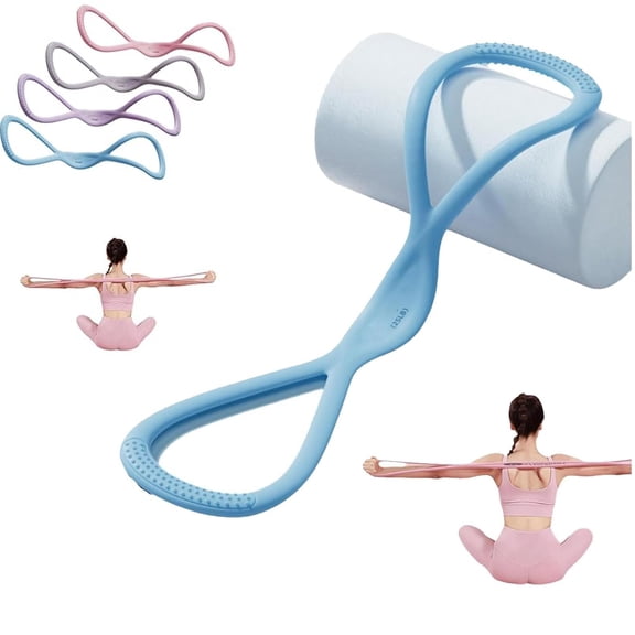 Visulong Resistance Bands, Figure 8 Exercise Bands with Handles,Exercise Bands with Handles, Arm Back Shoulder Exercise Elastic Rope for Men and Women,for Arms, Back, Shoulder Stretch
