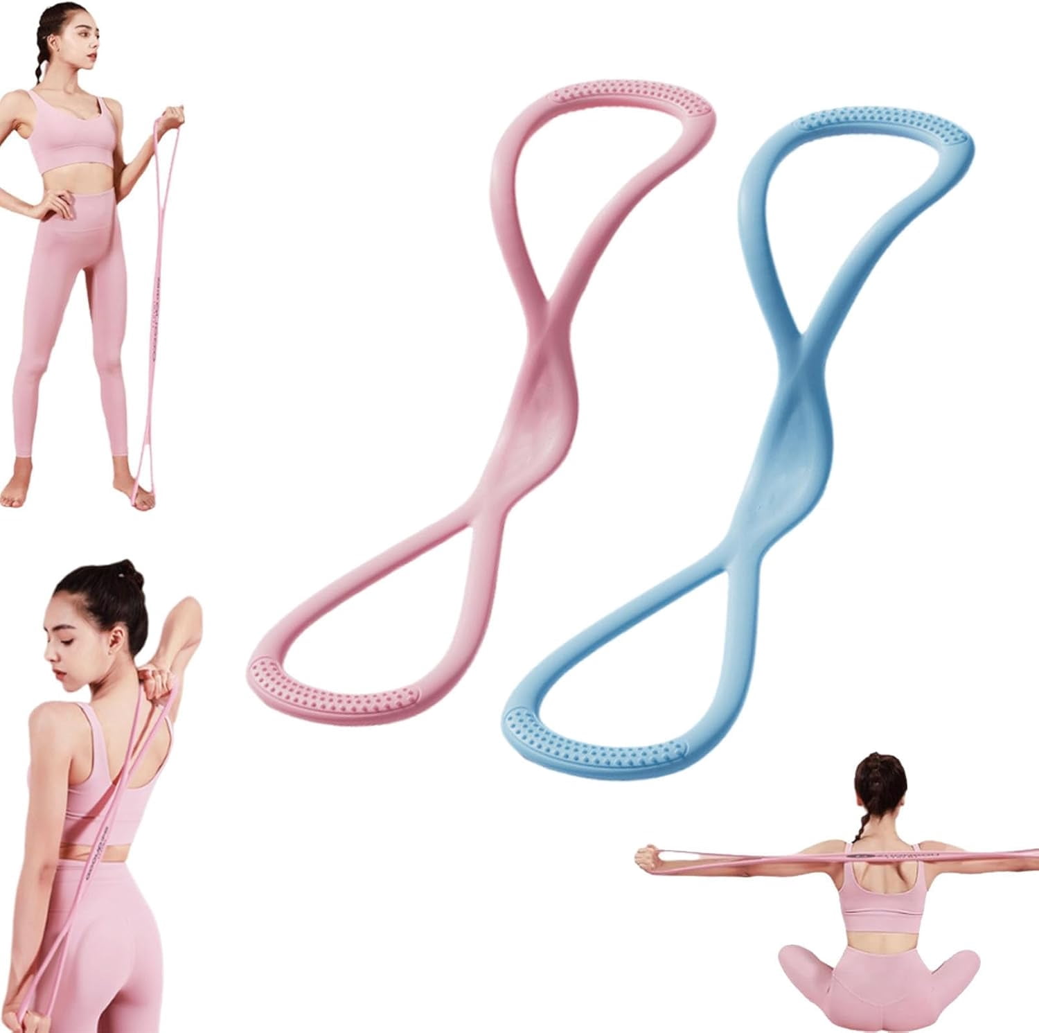 Resistance Bands, Figure 8 Exercise Bands for Women Men, 8 Shaped