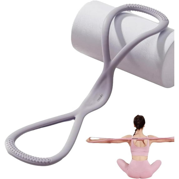 Visulong Resistance Bands, Figure 8 Exercise Bands for Women Men, Exercise Bands with Handles for Working Out, Arm, Chest Expander Strap(Grey-25LB)