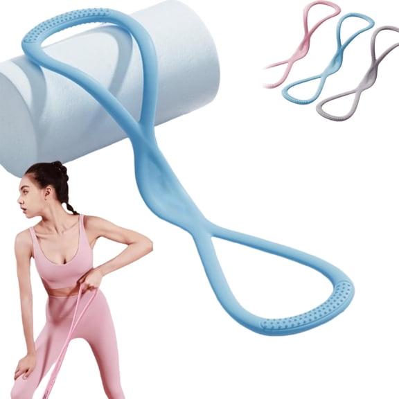 Visulong Resistance Bands, Figure 8 Resistance Band, Resistance Band Figure 8, Exercise Bands with Handles for Working Out, for Glutes,Back Pulling Rope