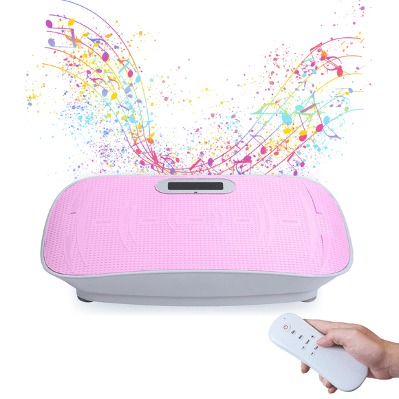 Viswild Full Body Vibration Platform Crazy Fitness Massage Shaking Machine, 10-Speed Fat Burner, Bluetooth, LED Display, Silent Motor,Pink