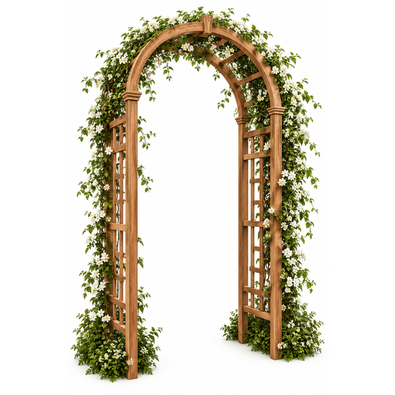 Vita 39"L xc 23"W x 81"H Sierra Embossed Vinyl Arbor, Brown, VA68106
