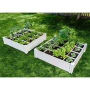 Vita 4'x4'x11" Modular Vinyl Garden with Planting Grid, 2 Pack