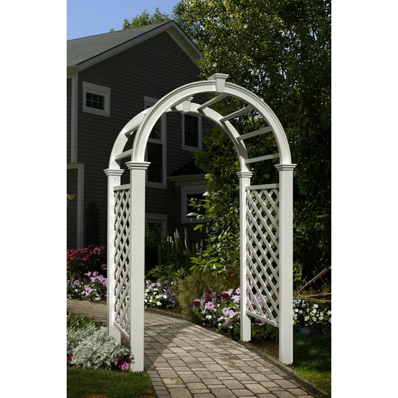 Vita 49"L x 24"W x 92"H Livingston Vinyl Arbor, White