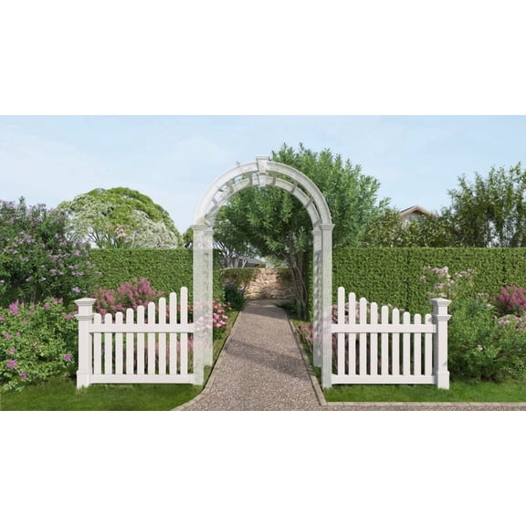 Vita 49" L x 39" W Vinyl Cottage Picket Wings White VA74338
