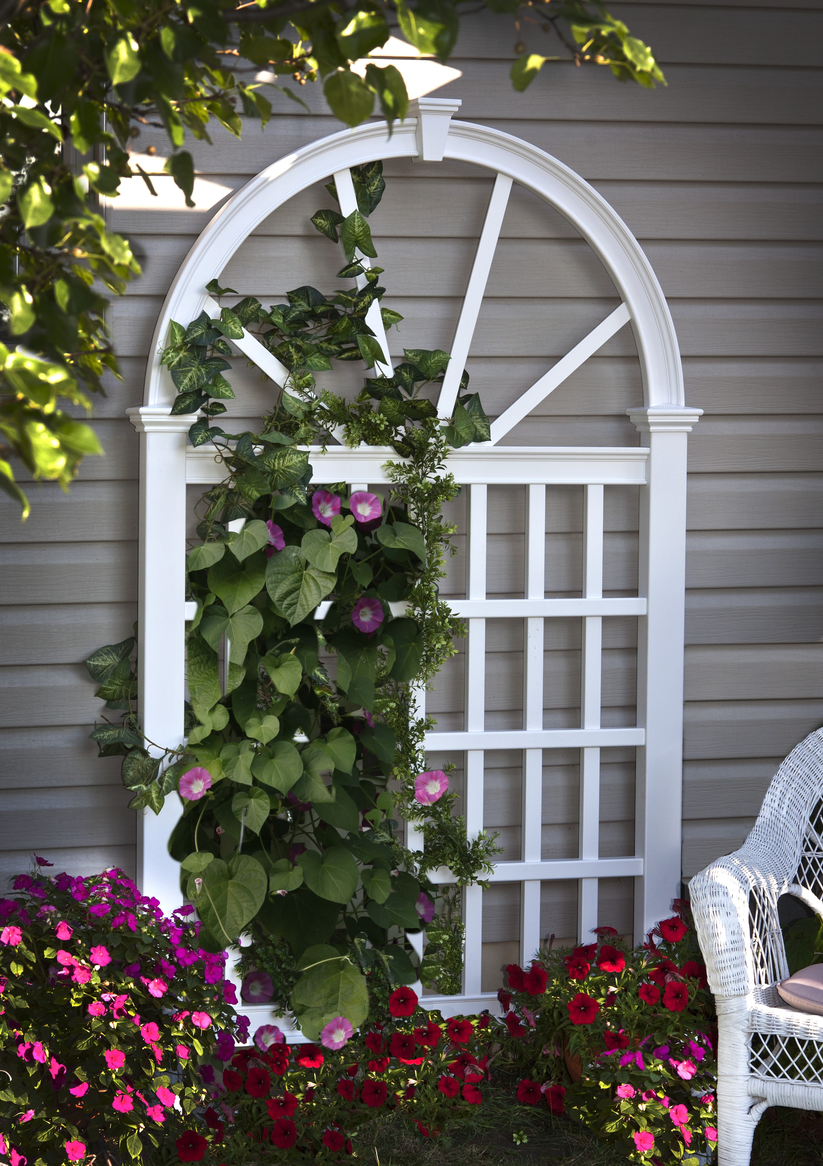 Vienna 49" x 84" White Vinyl Garden Trellis