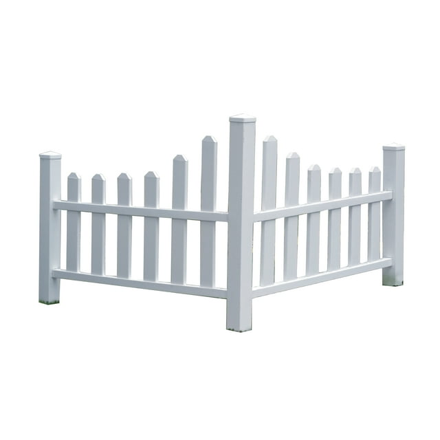 Vita Country Corner Picket Fence Accent for Yard & Garden Landscaping