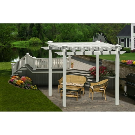 Vita 6.5' x 6.5' Portland White Vinyl Pergola, VA64998