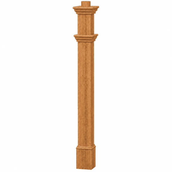 Vita Outdoor Weather-resistant Maintenance-free Vinyl Lamp Post, Brown, 6"L x 6"W x 74"H