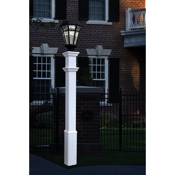 Vita 6"L x 6"W x 74"H Sturbridge Vinyl Lamp Post, White, VA94428