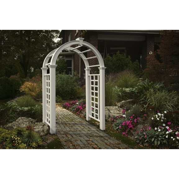 Vita 60"L x 30"W x 94"H Nantucket Deluxe Vinyl Arbor, White