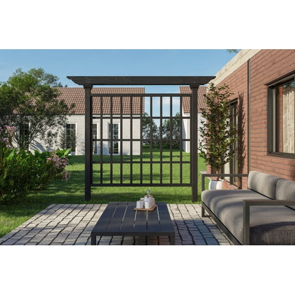 Vita 80"L x 90"H Wildwood Cedar Privacy Trellis, Charcoal Gray, VA68901