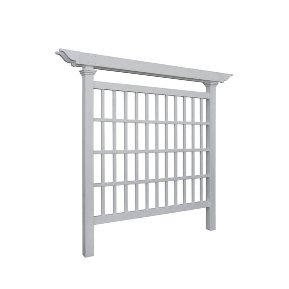 Vita 80" W x 90" H Camden Vinyl Privacy Screen and Garden Lattice Trellis, White