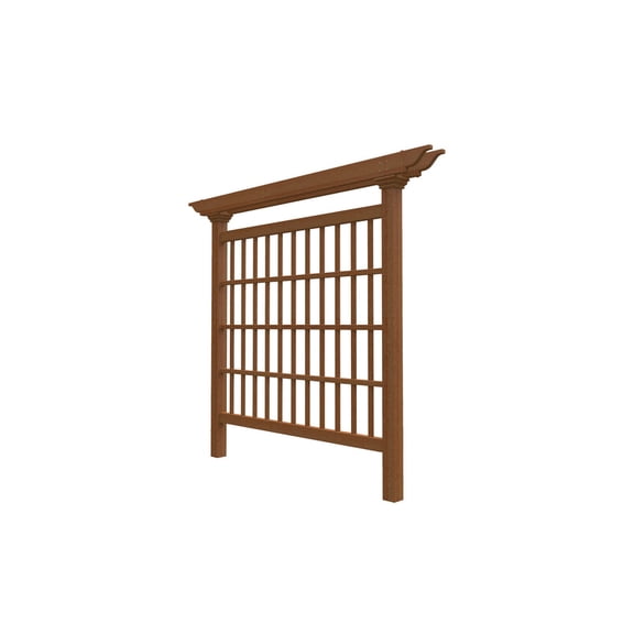 Vita 80" x 90" Colonial Composite Vinyl Trellis and Privacy Screen, Brown