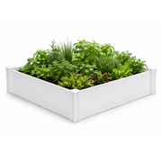Vita Classic 4 ft x 4 ft x 11 in White Vinyl Raised Garden Bed