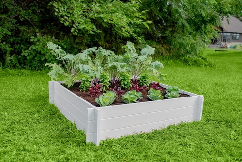Vita Classic 48"L x 48"W x 11"H Vinyl Hudson Raised Garden Bed, White, VA68237