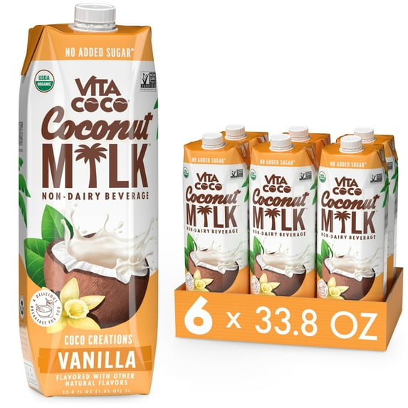 Vita Coco Coconut M*LK, Vanilla, 33.8oz (Pack of 6)