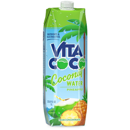 Vita Coco Coconut Water, Nutrients & Electrolytes Rich, Pineapple, 33.8 fl oz (Pack of 2)